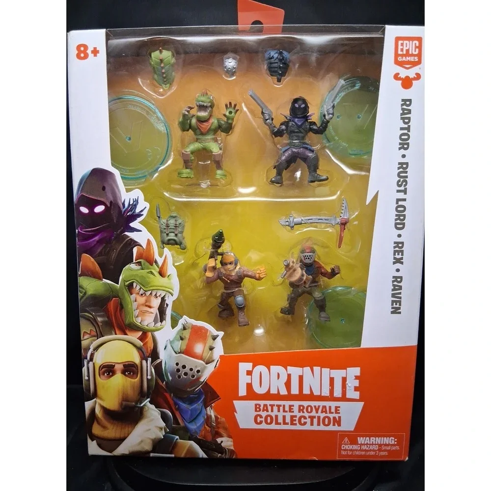 Fortnite Raptor, Rust Lord, Rex & Reaven 2-Inch Mini Figure 4-Pack, New Unopened